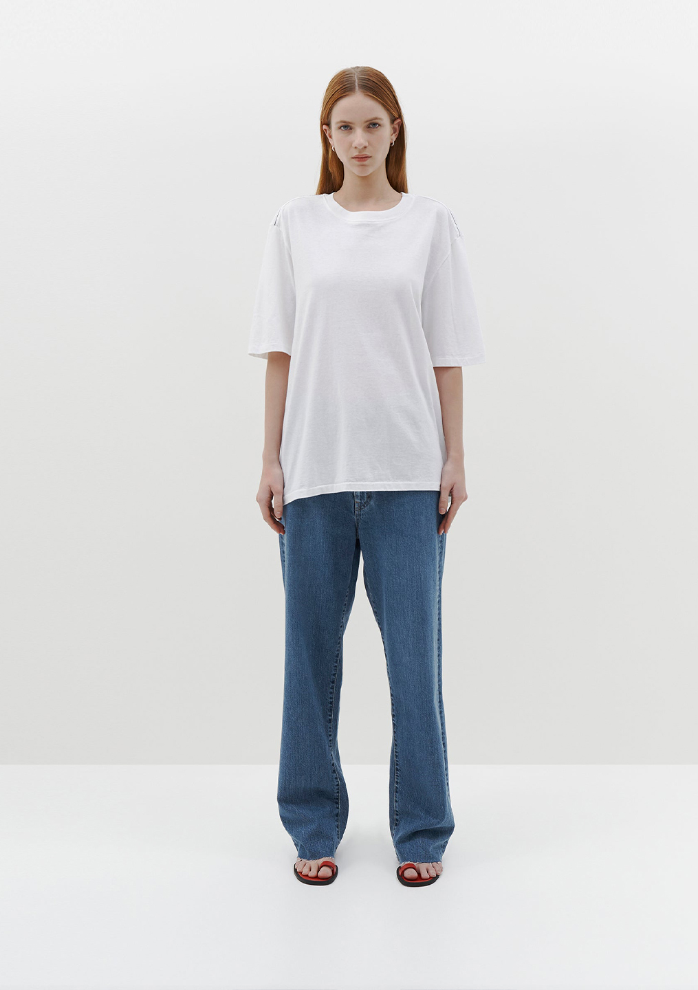 Bassike | Slouch Boyfriend S/S T Shirt - White - Contain Boutique