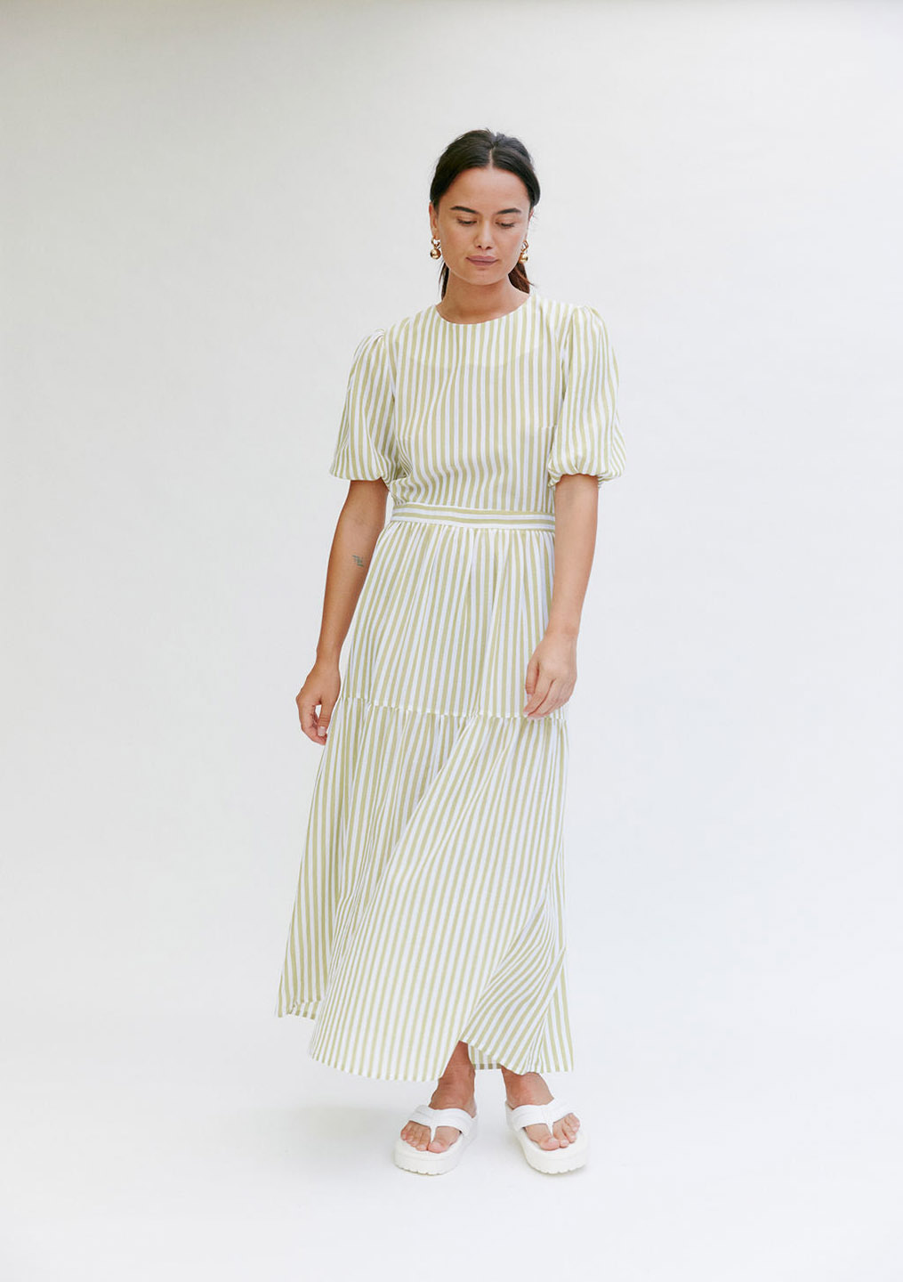 Mina | Balance Dress - Wasabi Stripe - Contain Boutique