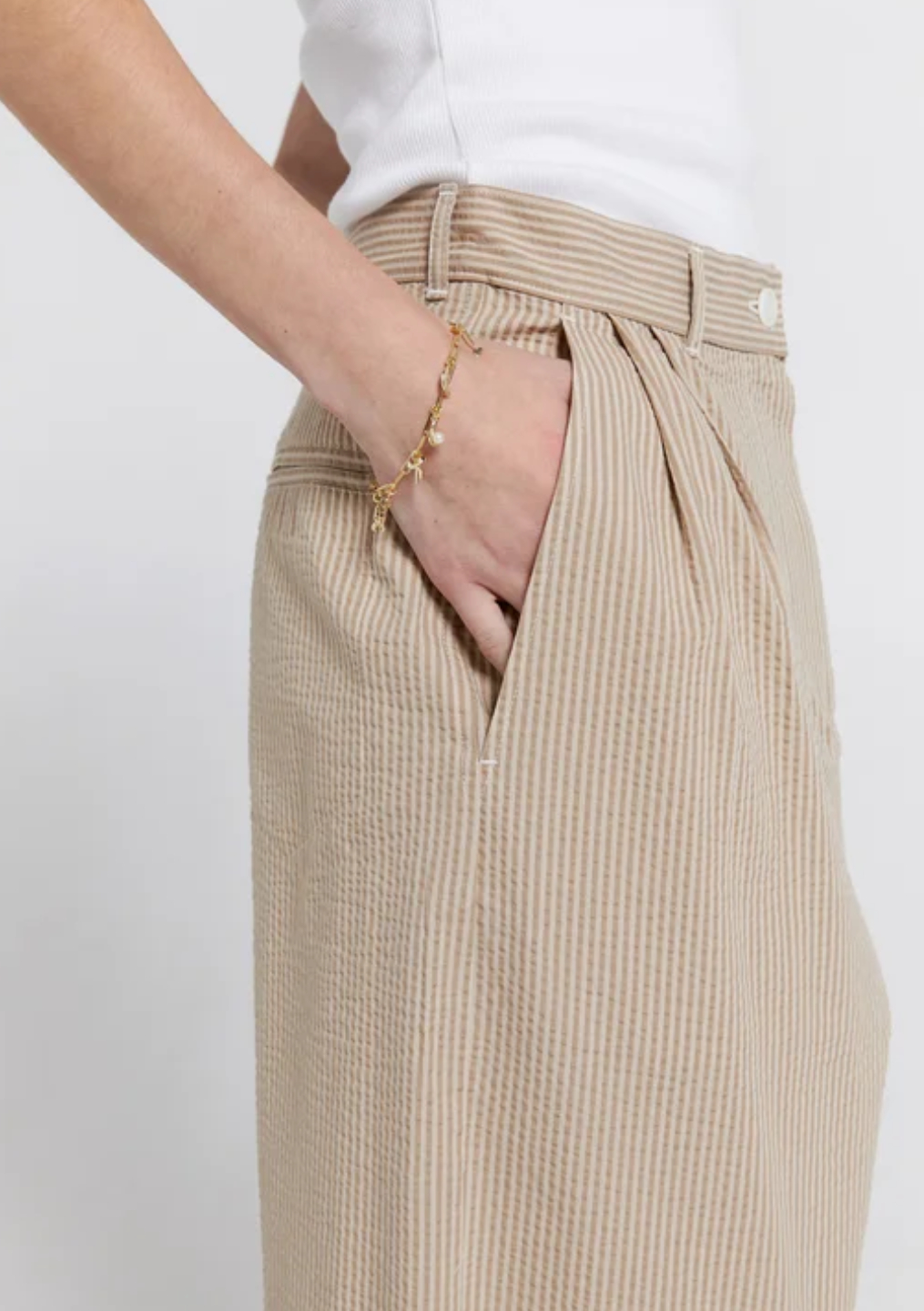 Karen Walker | Workwear Pants Organic Cotton - Summer Seersucker ...